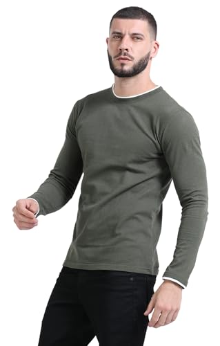 Image of fanideaz Mens Popcorn Textured Cotton Full Sleeve Round Neck T Shirt for Men Soft and Breathable Fabric Trendy Look Regular Fit Ideal for Daily Casual Wear
