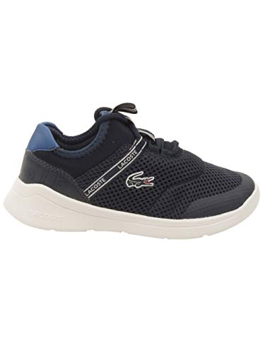 Lacoste Unisex-Child Infant's LT Dash Sneaker, Black/White/Flamenco, 6.52