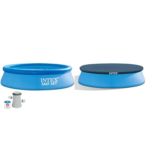 Intex Easy Set Pool - Piscine Hors Terre - Diamètre 305 x 76 cm - avec système de Filtration & bâche Protection pour Piscine autoportante 3m05