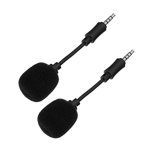 Toddmomy 2pcs -line Microphone Noise Canceling for Phone and Computer Recording Portable Lavalier Mic for Live Streaming and Karaoke Threaded