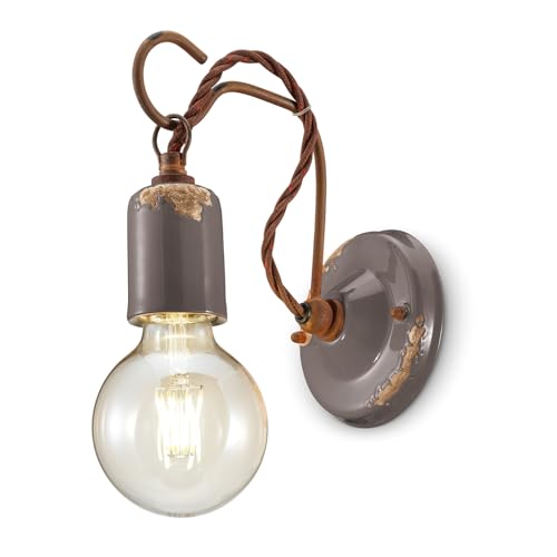 Applique tortora Ferroluce Retrò per illuminare comodini e salotti
