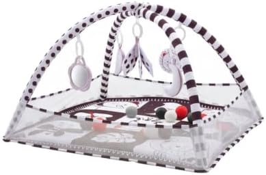 Tapete de Atividades Para Bebês 3x1 Piscina de Bolinhas Sensorial Preto e Branco Maxi Baby
