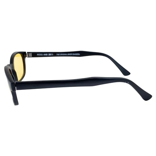 Pacific Coast Sunglasses X-KD's Biker Sunglasses Black Frames & Yellow Lenses3