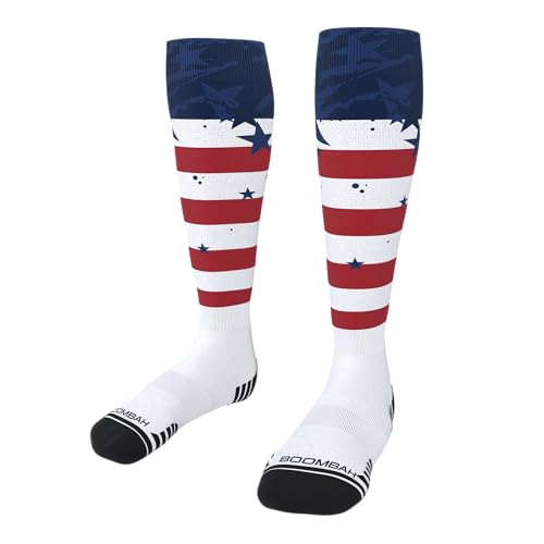 Boombah USA Falling Stars Printed Sock White/Red/Navy/Royal Blue - Size Intermediate/Medium