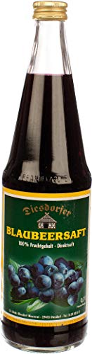 Diesdorfer 100% Blaubeersaft Heidelbeersaft 0,7 L- Direktsaft (12 x 0,7 L)