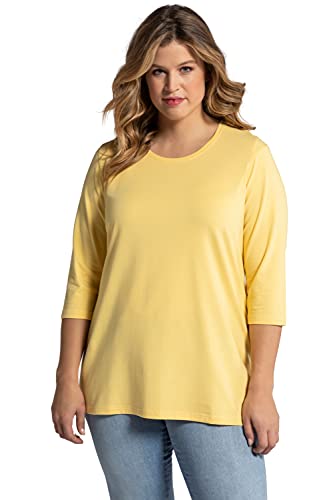 Preisvergleich Produktbild Ulla Popken Damen Rundhals, A-line T-Shirt, goldgelb, 46