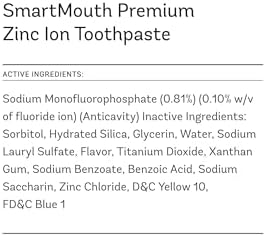 SmartMouth Premium Zinc Ion Toothpaste - Whitening - with Fluoride - Refreshing, Anti-Cavity Toothpaste for Adults - Strengthens Enamel - Mild Mint Flavor, 6 oz (3 Pack)
