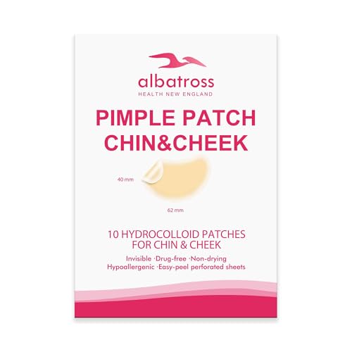 Large Acne Pimple Patches for Face Chin Back and Body (10 Counts) Spot Dots Cover by Albatross Health New England Hydrocolloid Treatment Stickers Zit Blemish Patch