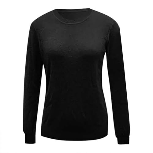 Sweater for Women Crew Neck Pullover Lightweight Basic Long Sleeve Tops - image 3