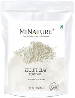 Zeolite Clay powder by mi nature | Zeolite clay | 227g(8 oz) | Absorbs excess oil | Skincare face masks, face scrubs, and body cleansers |Repair Damaged Hair | Vegan | 100% Natural