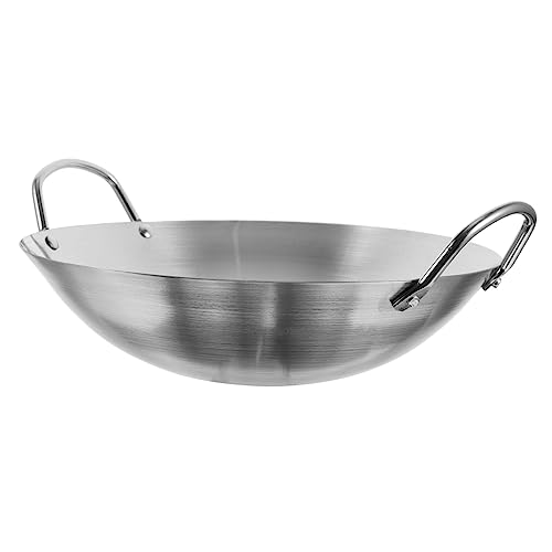 Wok de Acero Inoxidable con Doble Asa y Fondo Redondo miniatura 1