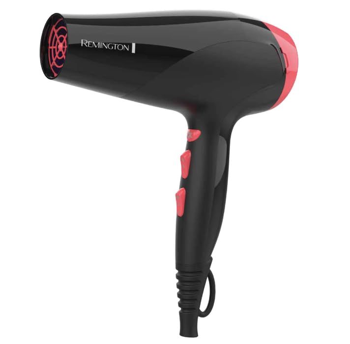 Remington Ionic Ceramic Hairdryer, 3 Heat Settings + Cool Shot, 2...