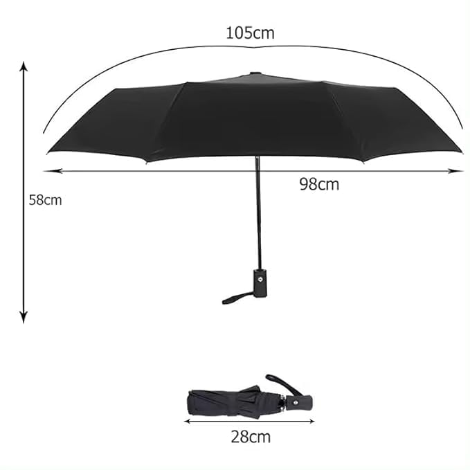 Image of SIEPASA Umbrella for Men - Automatic Large Size Foldable Umbrella with Travel Cover for Man and women - 3 fold Windproof umbrella