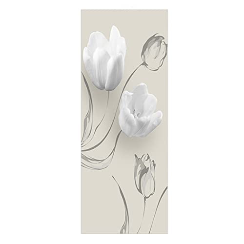 Sticker porte fleurs blanc autocollant et amovible grand format XL pour décoration intérieure