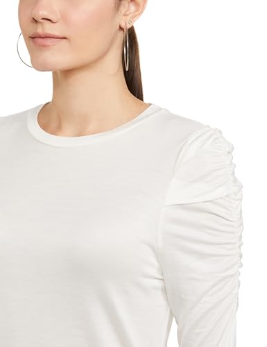 Image of Marks & Spencer Womens Solid Viscose Crew Neck Regular Fit Long Sleeve Top