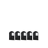 Wenko Lot de 5 Porte-vêtements Deep Black Noir 5 x 60 x 100 cm