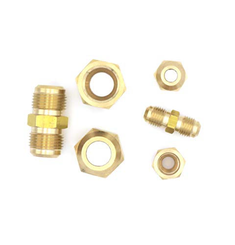 Image of Air Conditioning Copper Pipe Extension for Joint Double Connector Intermediate Connection Head Free Welding Butt Tube Diameter 6-19mm Flare Nut (3 /4 inch (19.05mm) Tube)