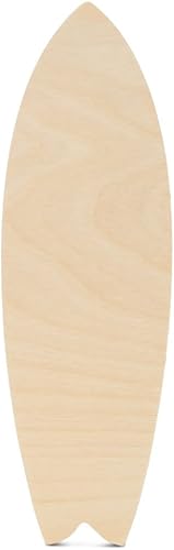 Recorte para tabla de surf, 3-34 x 12 pulgadas, paquete de 1 artesanía de madera para pintar, recorte náutico de madera, recorte de madera para