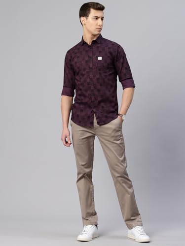 Image of Majestic Man Custom Abstract Printed Pure Cotton Slim Fit Casual Shirt