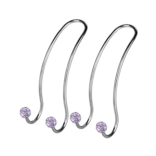 SAVORI Auto Hooks Bling Car Hangers Organizer Seat Headrest Hooks Strong and Durable Backseat Hanger Storage Universal for SUV Truck Vehicle 2 Pack (Light Purple)