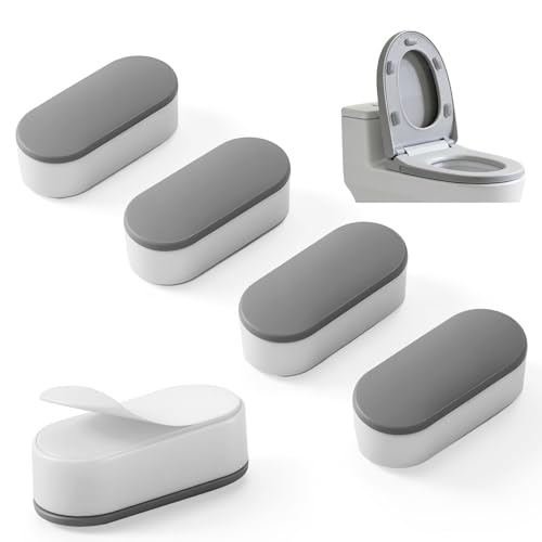 IMEASON 5 PCS Toilet Seat Bumpers for Bidet Attachment with Strong Adhesive Universal Non-Slip Toilet Seat Spacers for Bidet and Toilet Lid Universal Fit for Home and Commercial Bathrooms
