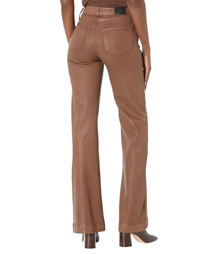 PAIGE Women's Leenah High Rise Wide Leg Transced Denim Cognac Luxe Coating2