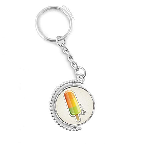Popsicle douce crème glacée keyholder rotatif multicolore orange jaune vert