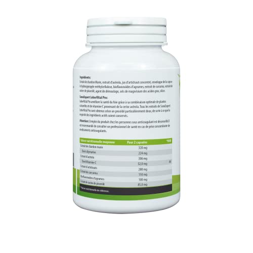 SanaExpert LiverVital Pro, voedingssupplement voor lever en gal, melkdistel curcuma paardebloem artisjok acerola, voor… - Image 4