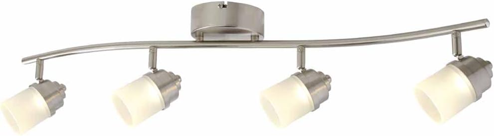 DESIGNERS FOUNTAIN4 Light Integrated LED Fixed Track Light Kit Ceiling Fixture, 2700K Warm White 2000 Lumens, Brushed Nickel, EVT102527A-35