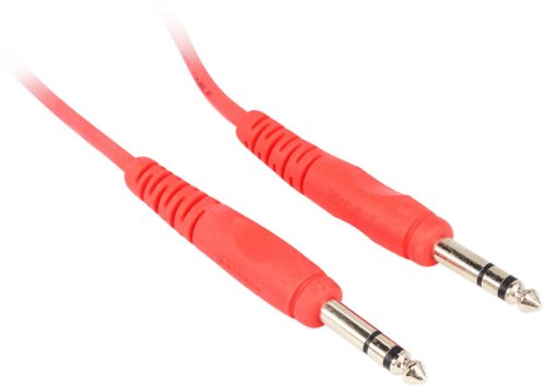 Rockville RCTR103R 3' 1/4'' TRS to 1/4'' TRS Balanced Cable, Red, 100% Copper