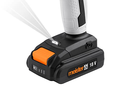 Meister Akkubohrschrauber 18 V, MAS18-V1-2,0 Ah Akku - 2-Gang Getriebe - Schnellspannbohrfutter - 52 Nm Drehmoment/Akkuschrauber mit LED-Arbeitsleuchte/Bohrschrauber im Koffer / 5451310 – Bild 4