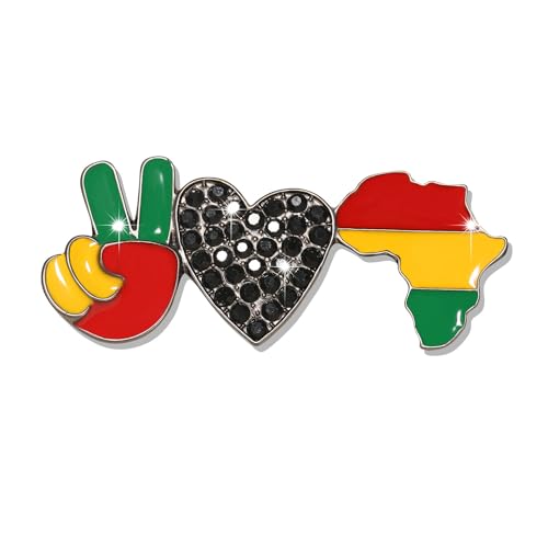 Image of African Brooches for Women Juneteenth Brooch Pins Enamel Black History Africa Map Brooches Black Queen Power Fist Lapel Pins Black History Month Juneteenth African Jewelry Accessories Outfits Party Favors Gifts