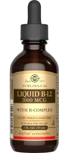 Solgar Sublingual Liquid B-12 2000 mcg with B-Complex - 2 fl oz, Pack of 2 - Supports Energy, Red Blood Cells, Healthy Nervous System & Heart Health - Vegan, Gluten Free - 118 Total Servings