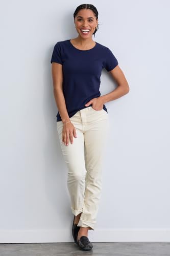 Women's Luxe 100% Organic Pima Cotton Short Sleeve Jewel Neck Tee3