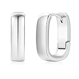 Pendientes de plata de ley 925 para mujer, 15 mm, pequeños pendientes de anillo de plata para mujer, hipoalergénicos y ligeros, regalo de joyería de moda, adecuados para uso diario y de fiesta, One