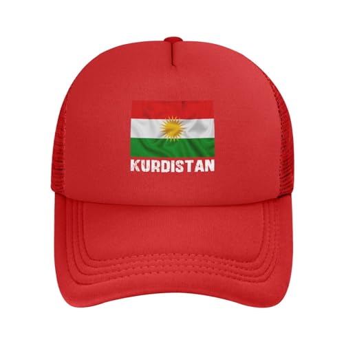 NLWQEKV Kurdistan-Flagge, Kurdistan-Flagge, Netzmütze, Baseballkappe für Damen und Herren, lustige Trucker-Mütze