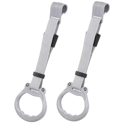 HAKIDZEL 2 Piezas Anillas para Niña Ajustables de Plástico Suave para Barrera de Seguridad Asas Ergonómicas para Ayuda Ponerse Ejercicios de Paseo de Unidades para Corralitos y Cunas