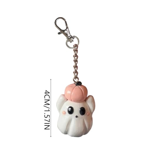 2 Inch Cute Ghost Pumpkin Key Ring Halloween Bag Charm for Party Favor - image 2
