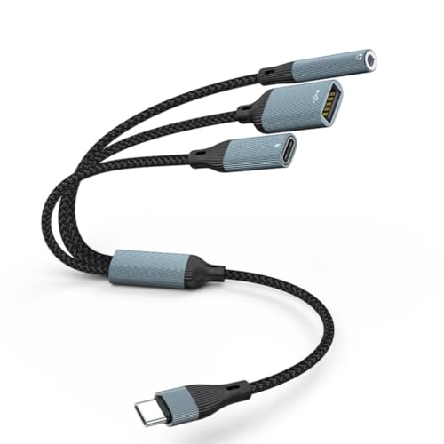 USB Type C 3 in 1 gP[u 3.5mm TEh PD60W [d OTG f[^P[u