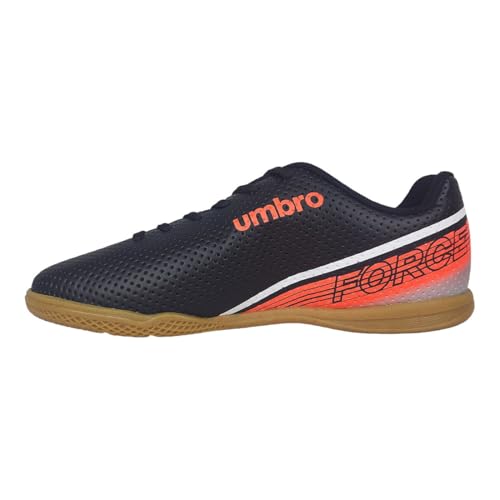 Chuteira Futsal, Force, Umbro, Masculina, Preto/Branco/Coral, 43
