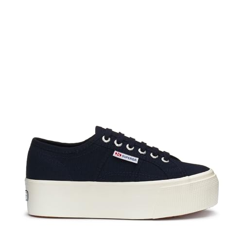 Superga - Unisex 2790 Platform Shoes, Color Navy/Favorio, Size: 8 M US Mens/9.5 M US Womens