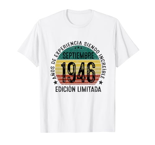 Nacido En 1946 78 Años Cumpleaños Hombre Septiembre 1946 Camiseta