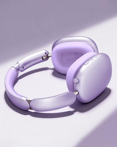 Image of Wentronic Y02 Active Noise Cancelling Headphones, Wireless Over-Ear Bluetooth 5.4 Headphones with Microphone, 60H Playtime, Hi-Res Audio, Big Bass, Foldable Lightweight for Travel Home Office, Purple