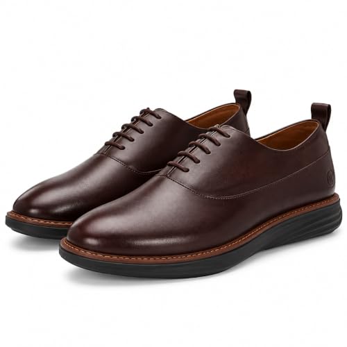 Image of Legwork Crossover Oxfords 2.0 - Italian Leather Hybrid Dress Shoes with Extralight Rubber Outsole | Ultra-Lightweight & Comfortable Oxford Wingtip | All Elegance
