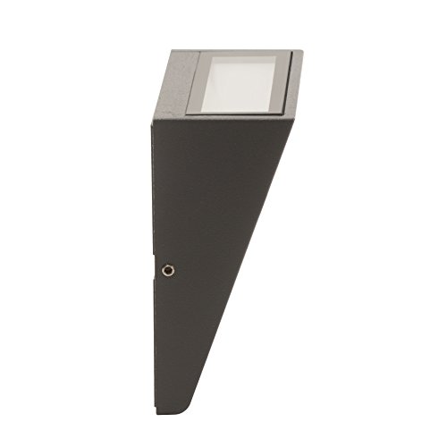 Luceco Outdoor Wedge LED Wall Light with Slimline Design, Decorative Exterior Lighting for Porches, Driveways and Gardens, Grey Slate, IP54, 3.2W, 120lm, 3000K, LEXD3WDG3 - Image 3