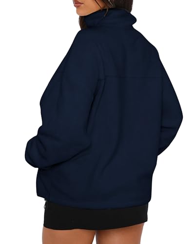 Image of BTFBM Women's Fleece Jackets Fall Winter Clothes 2025 Stand Collar Outwear Jacket Zip Up Casual Fuzzy Coats Pockets