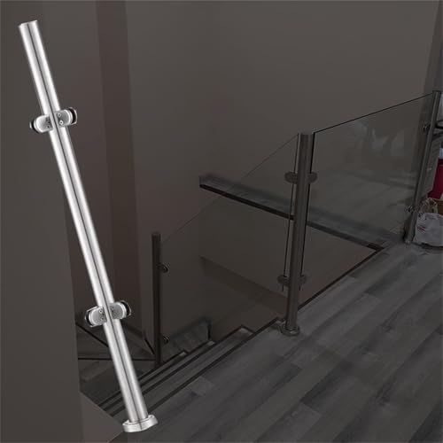 Gold Silver Black Deck Stairway Glass Fence Pole, Stainless Steel Glass Balustrade Railing Post, Outdoor Round Vitreous Railing System Post 24 28 32 36 40 48 in Height(B-Corner,Height 40in/100cm)