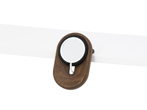 Oakywood Supporto per telefono e iPhone per montaggio su scaffale - in Legno Lavorato a Mano - Compatibile con MagSafe e iPhone 12-16 - 12,3x8x8cm/4,8x3,1x3,1' - Noce
