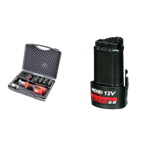 Image of RIDGID 72558 RP 115 Mini Press Tool Kit, 1 /2 inch to 3 /4 inch ProPress & PureFlow Jaws, 2V Li /Ion Battery, 12V Charger, Carrying Case, Black, Pencil Style, 12V Battery Powered, Agile Swivel Head, 1 Kit
