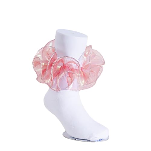Toddler Baby Girls Ruffle Socks With Big Double Lace Frilly Dress Socks Kids Ankle Socks